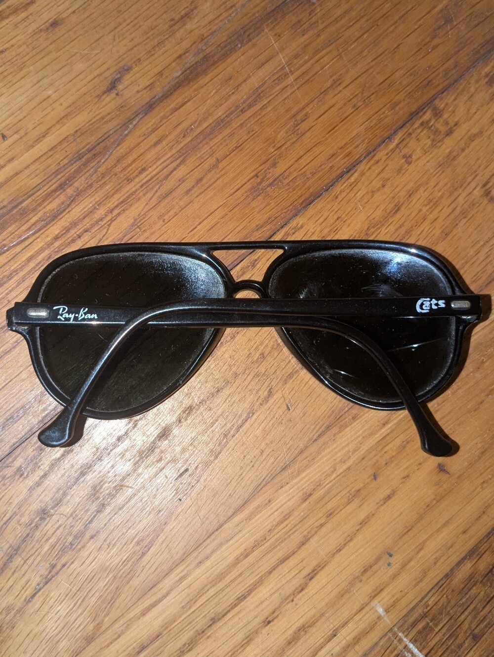 Vintage Ray-Ban Dark Black Aviators Cats - Picture 5 of 7